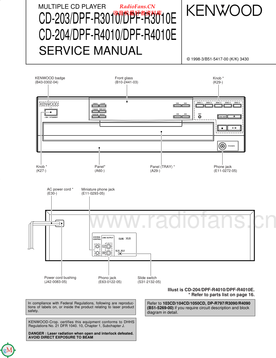 Kenwood-DPFR4010-cd-sm 维修电路原理图.pdf_第1页
