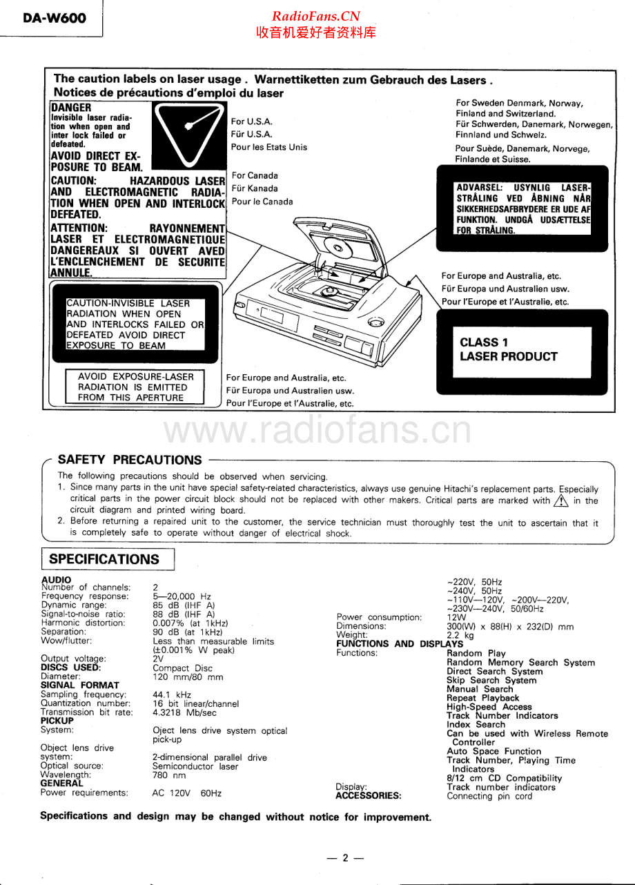 Hitachi-DAW600-cd-sm 维修电路原理图.pdf_第2页
