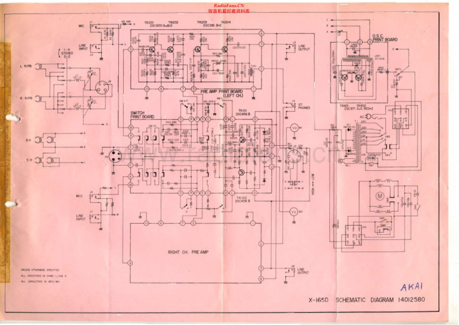 Akai-X165D-tape-sch维修电路原理图.pdf_第1页