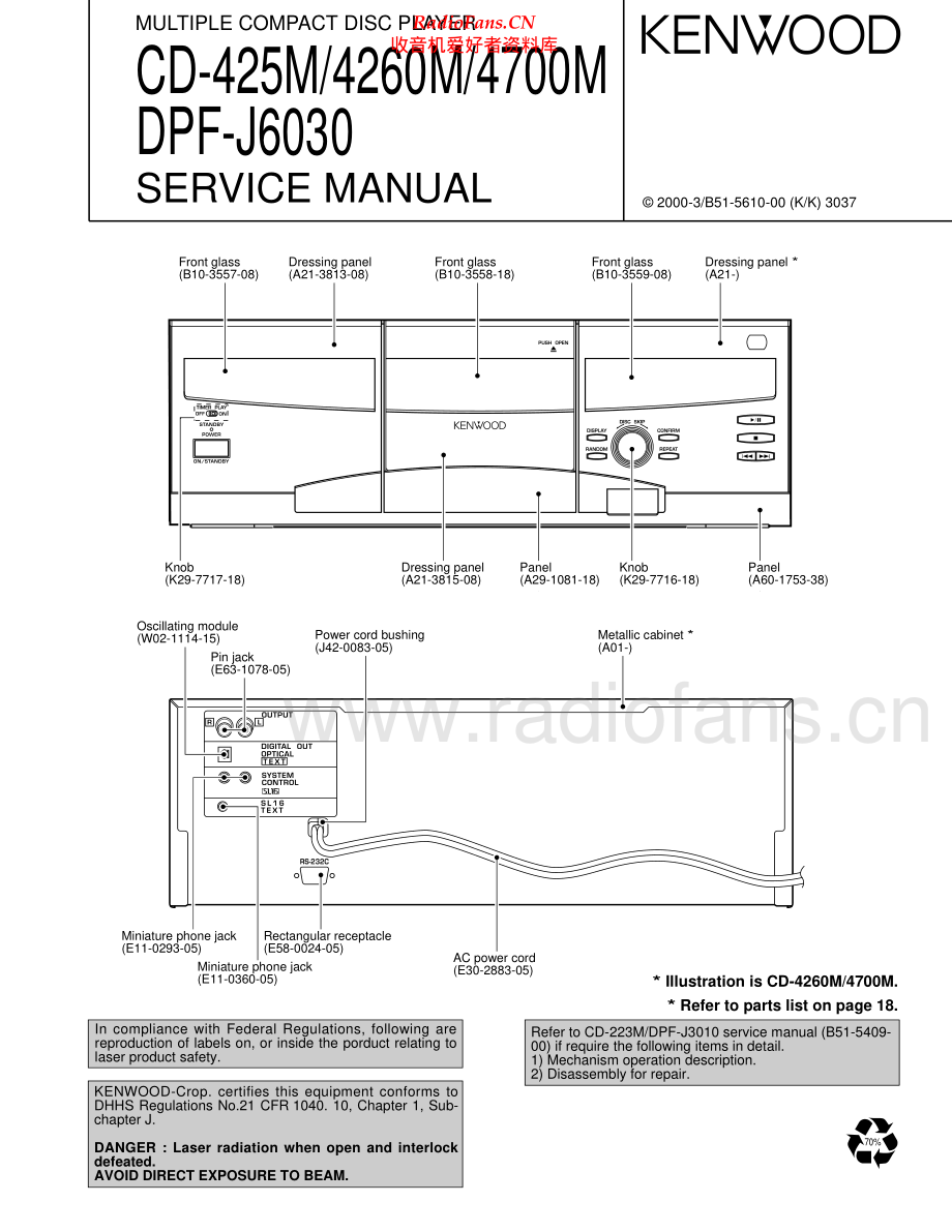 Kenwood-CD4260M-cd-sm 维修电路原理图.pdf_第1页