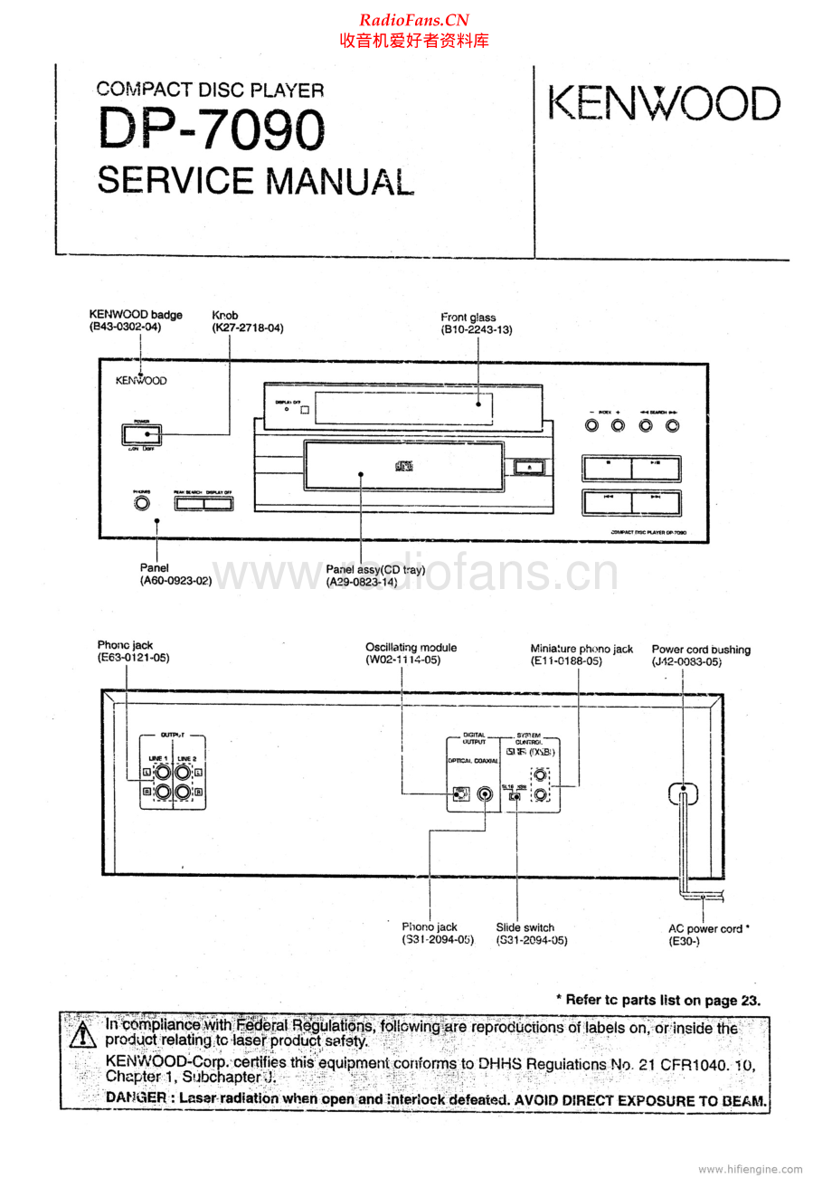 Kenwood-DP7090-cd-sm 维修电路原理图.pdf_第1页