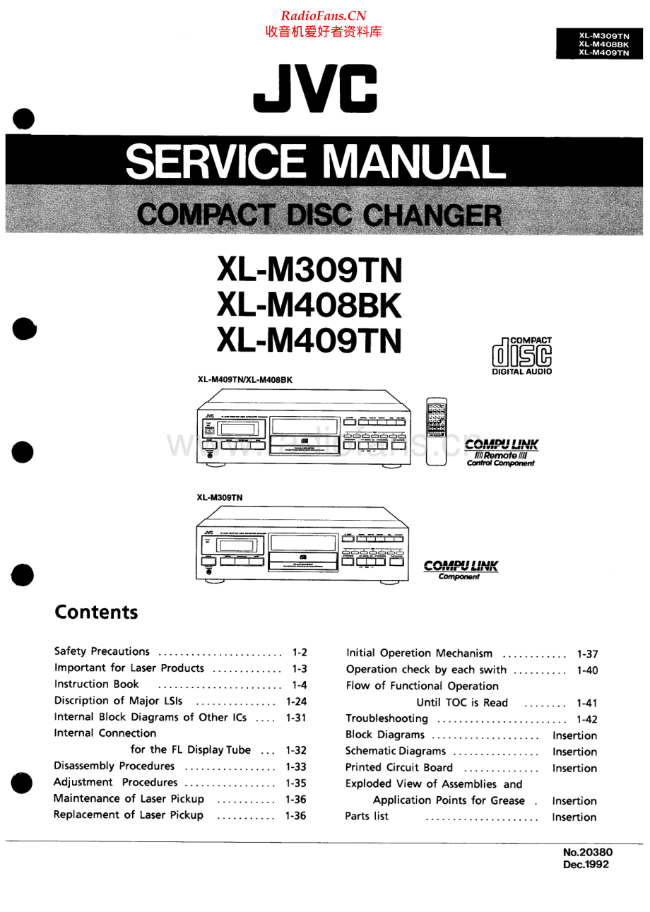 JVC-XLM409TN-cd-sm 维修电路原理图.pdf_第1页