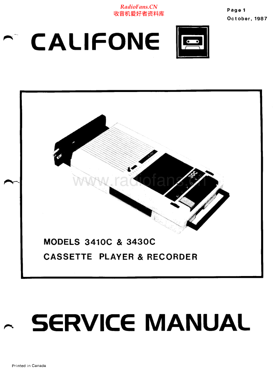 Califone-3410C-tape-sm维修电路原理图.pdf_第1页
