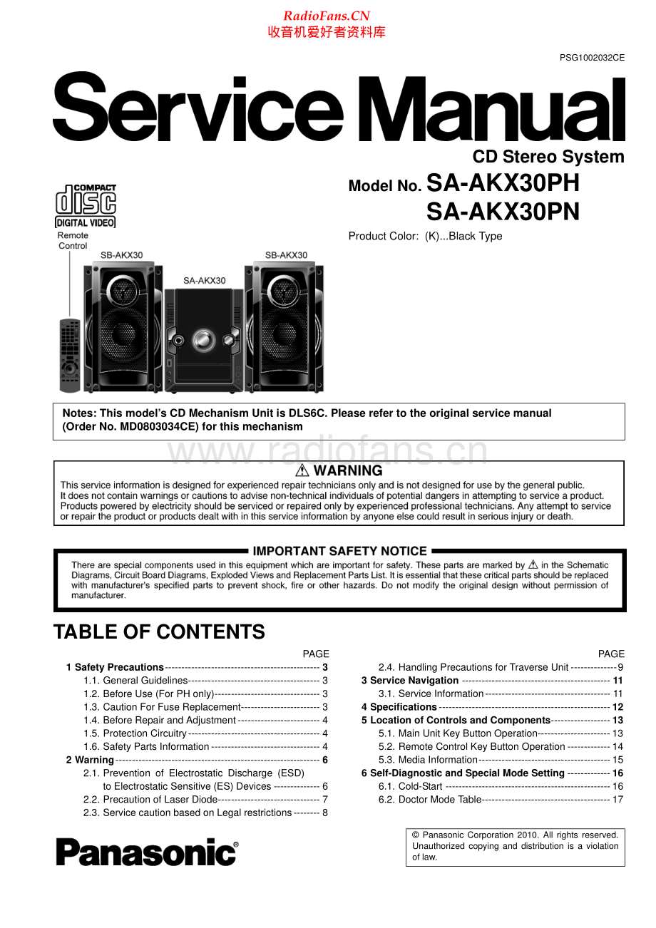 Panasonic-SCAKX30PN-cd-sm 维修电路原理图.pdf_第1页