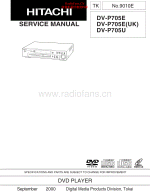 Hitachi-DVP705E-cd-sm 维修电路原理图.pdf