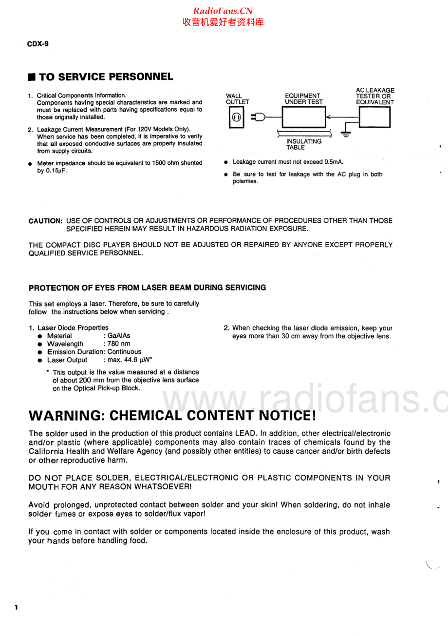 Yamaha-CDX9-cd-sm 维修电路原理图.pdf_第2页