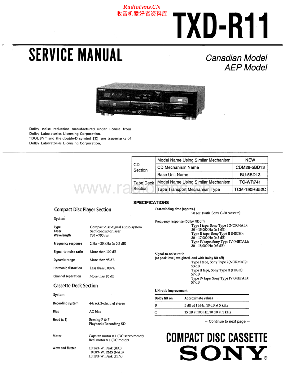 Sony-TXDR11-cd-sm 维修电路原理图.pdf_第1页