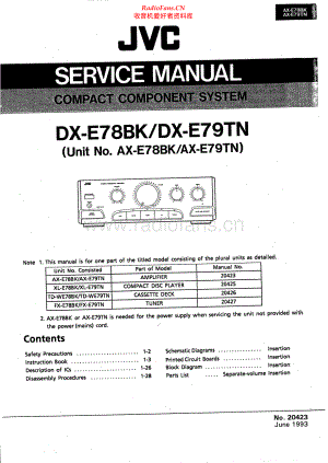 JVC-DXE78BK-cs-sm 维修电路原理图.pdf