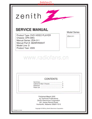 Zenith-ZDA311-dvd-sm 维修电路原理图.pdf