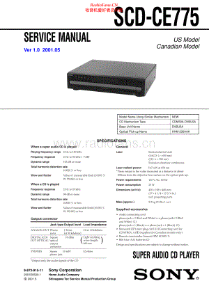 Sony-SCDCE775-sacd-sm 维修电路原理图.pdf