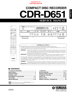 Yamaha-CDRD651-cd-sm 维修电路原理图.pdf