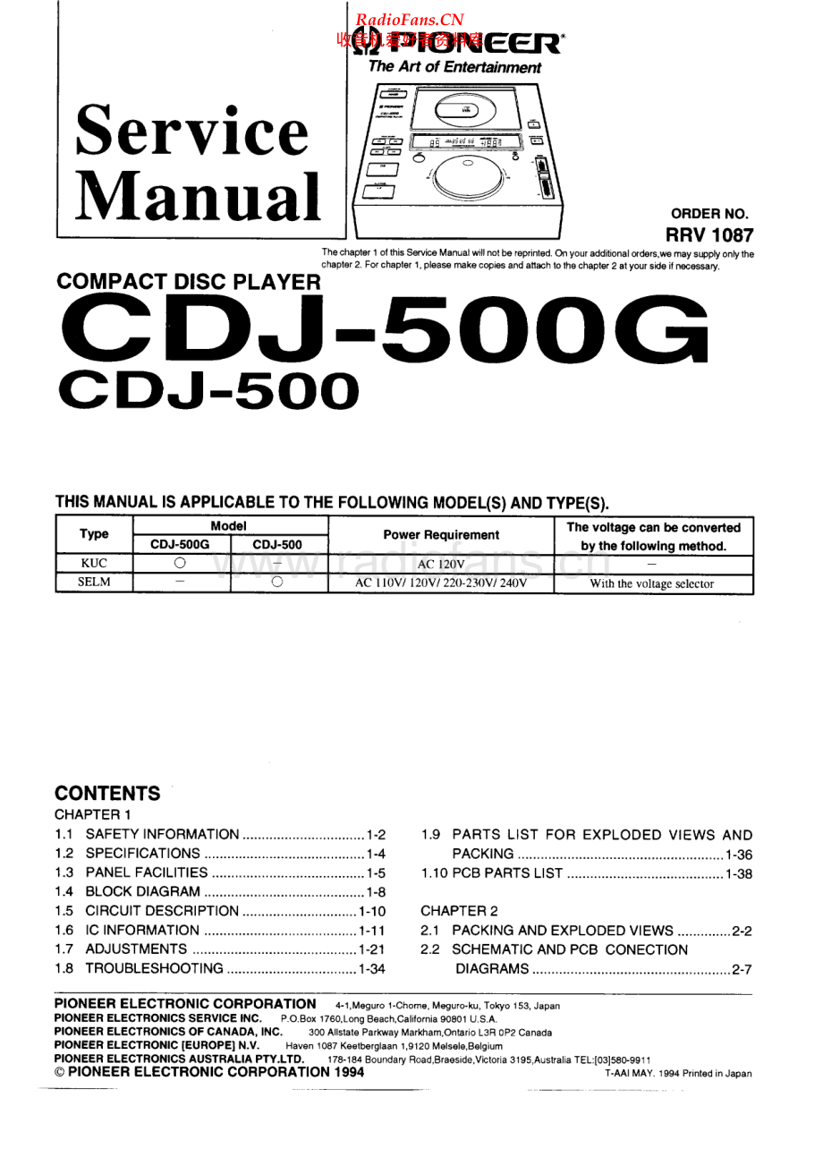 Pioneer-CDJ500-cd-sm 维修电路原理图.pdf_第1页