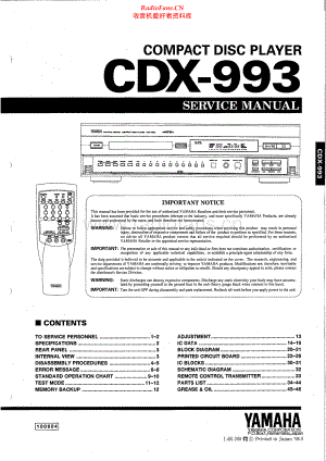 Yamaha-CDX993-cd-sm 维修电路原理图.pdf