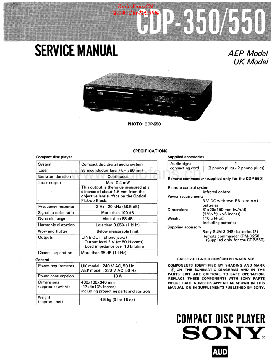 Sony-CDP550-cd-sm 维修电路原理图.pdf_第1页