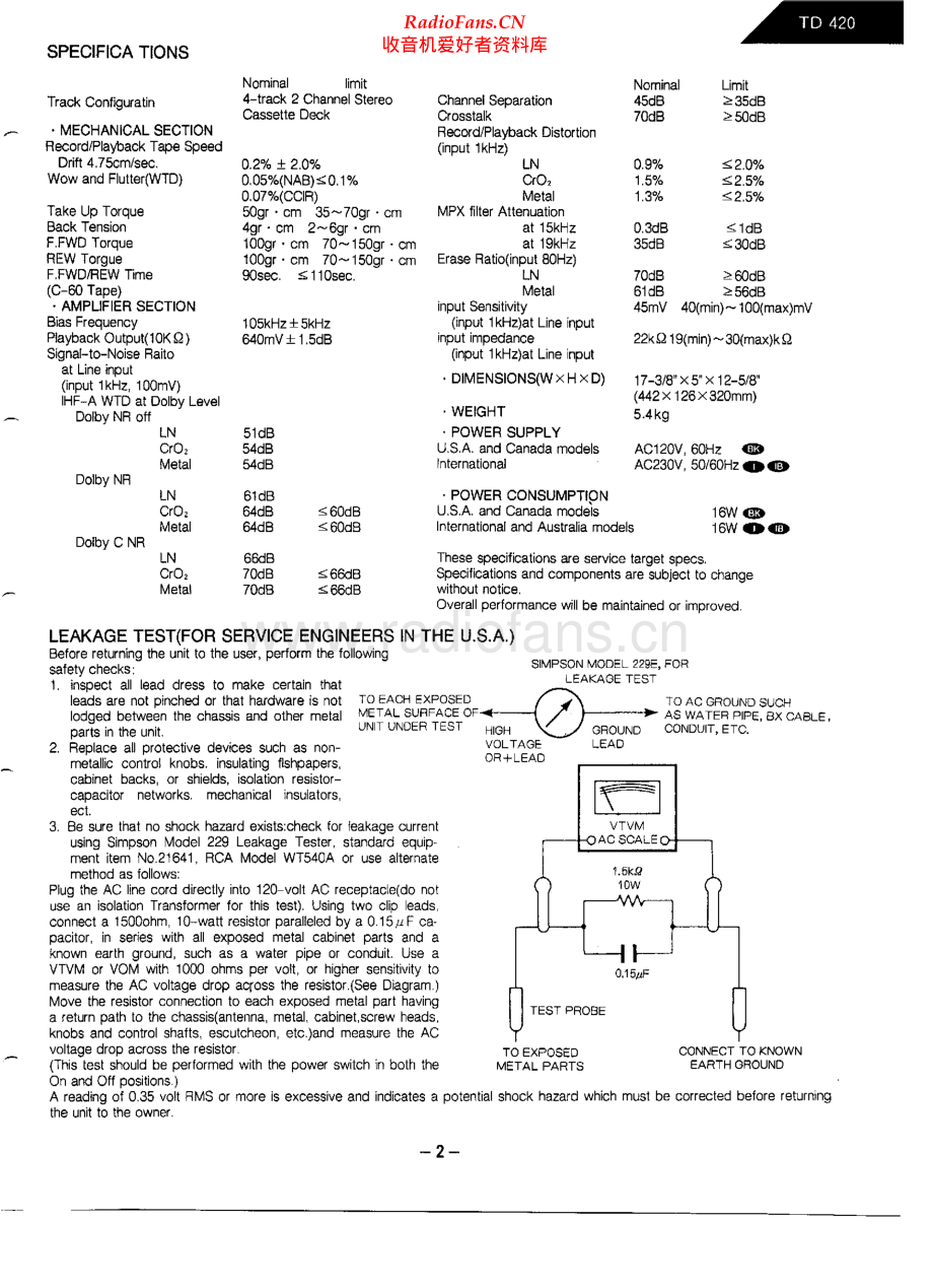 HarmanKardon-TD420-tape-sm维修电路原理图.pdf_第2页