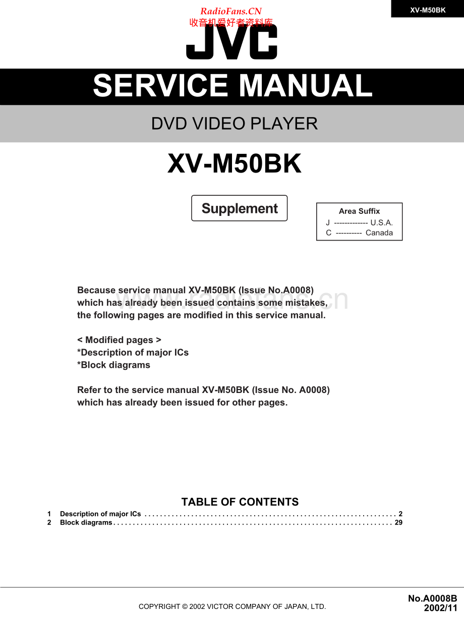 JVC-XVM50BK-cd-sup 维修电路原理图.pdf_第1页