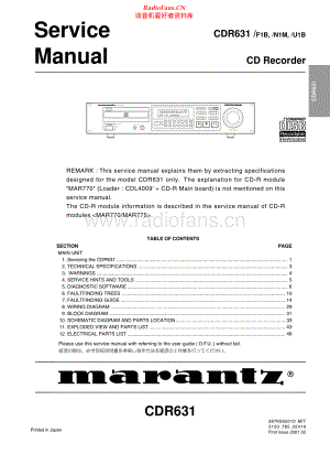 Marantz-CDR631-cd-sm 维修电路原理图.pdf