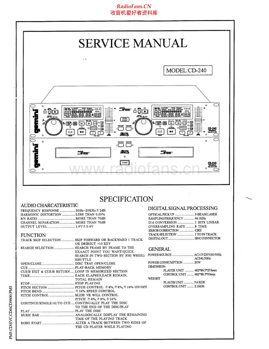 Gemini-CD240-cd-sm维修电路原理图.pdf_第1页