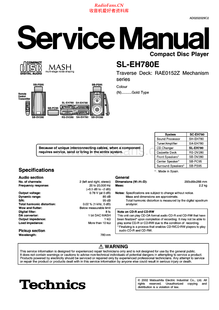 Technics-SLEH780E-cd-sm 维修电路原理图.pdf_第1页