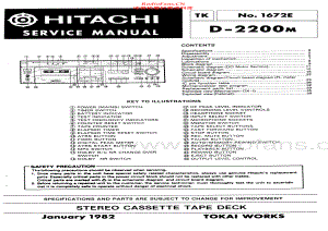 Hitachi-D2200M-tape-sm 维修电路原理图.pdf