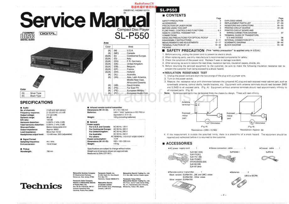 Technics-SLP550-cd-sm 维修电路原理图.pdf_第1页