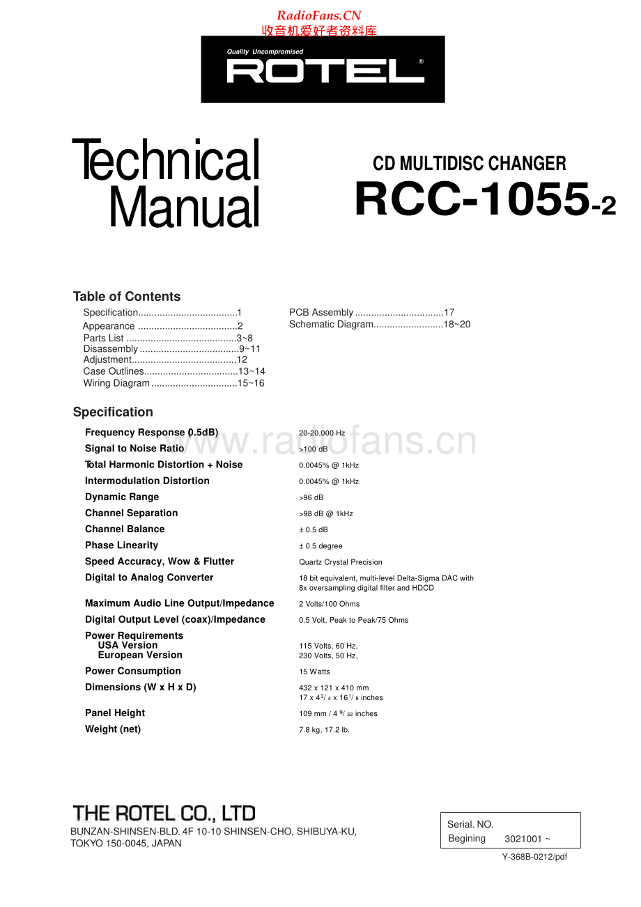 Rotel-RCC1055_2-cd-sm 维修电路原理图.pdf_第1页