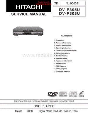 Hitachi-DVP303U-cd-sm 维修电路原理图.pdf