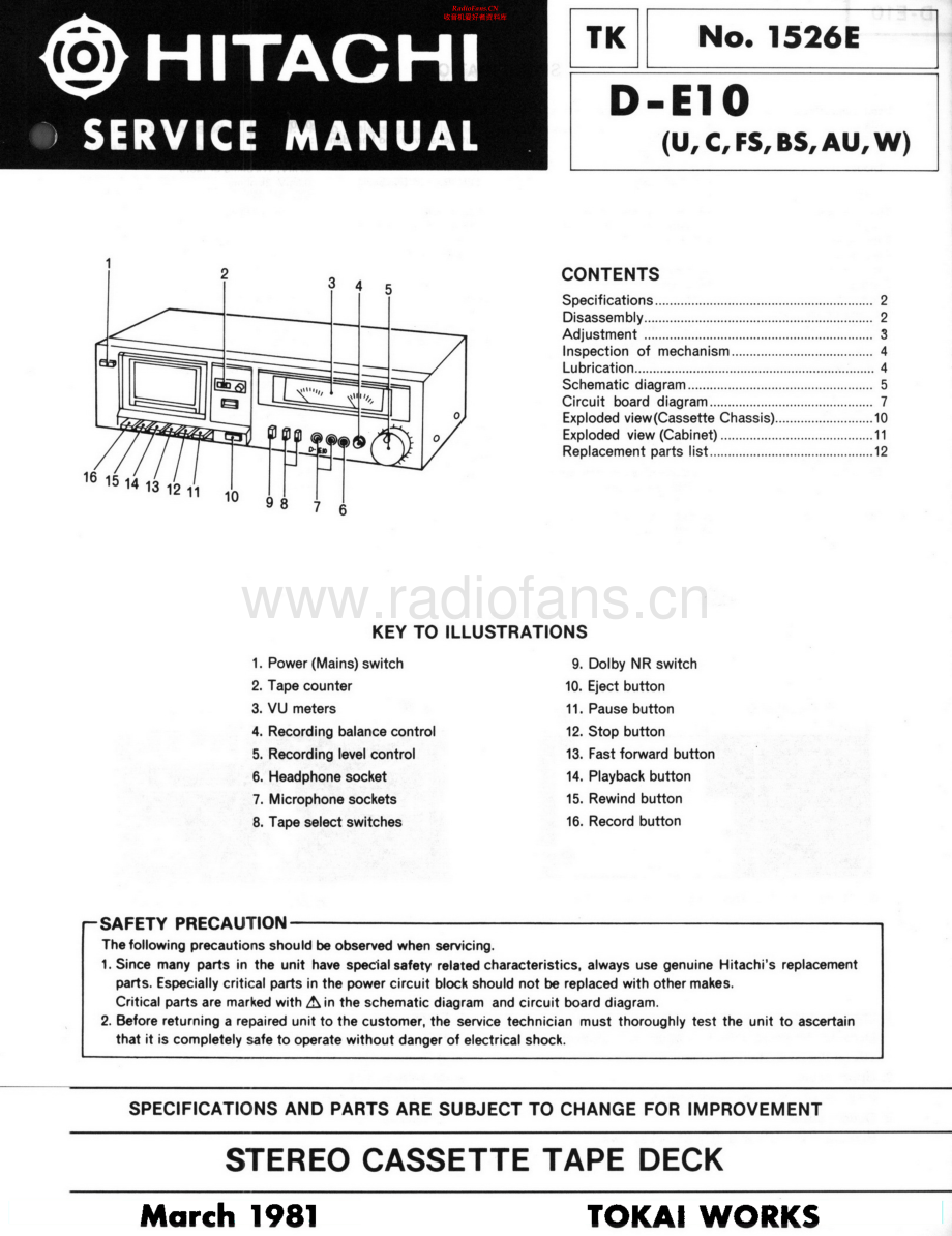 Hitachi-DE10-tape-sch 维修电路原理图.pdf_第1页