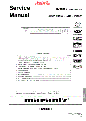 Marantz-DV6001-cd-sm 维修电路原理图.pdf