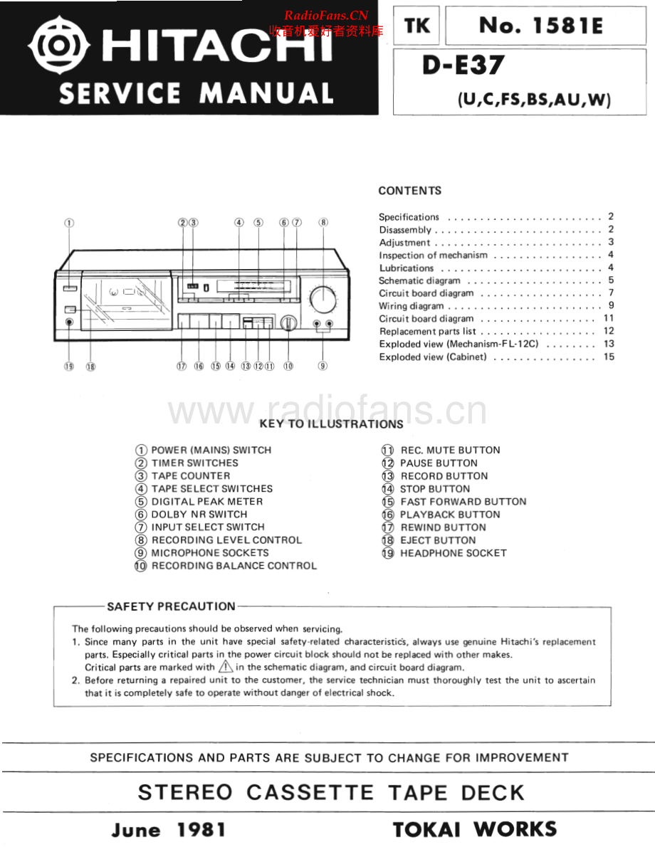 Hitachi-DE37-tape-sm 维修电路原理图.pdf_第1页