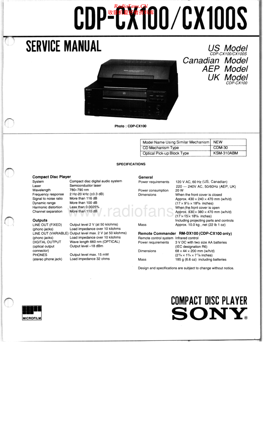 Sony-CDPCX100-cd-sm 维修电路原理图.pdf_第1页