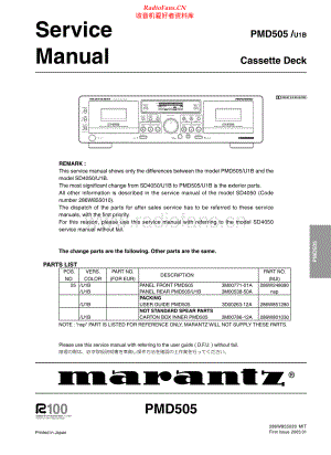 Marantz-PMD505-tape-sm 维修电路原理图.pdf