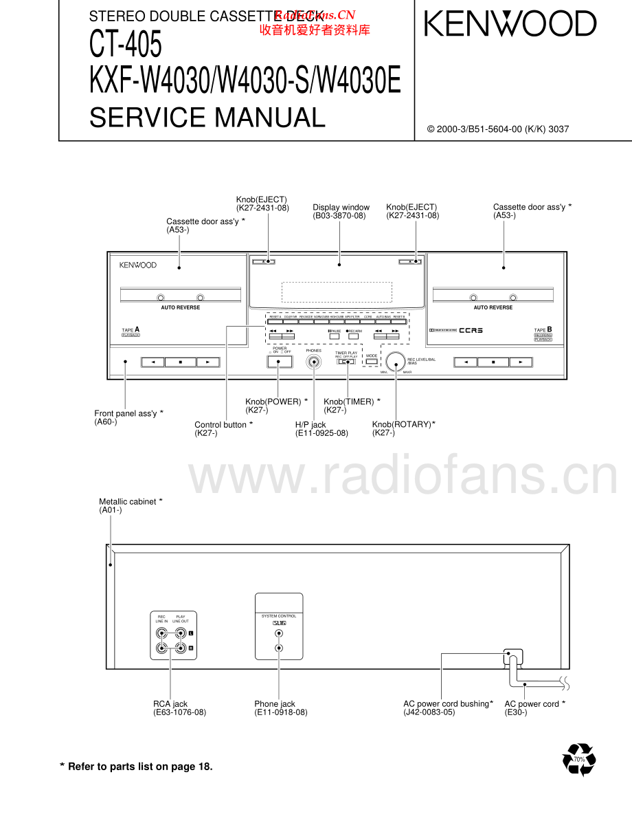 Kenwood-KXFW4030-tape-sm 维修电路原理图.pdf_第1页