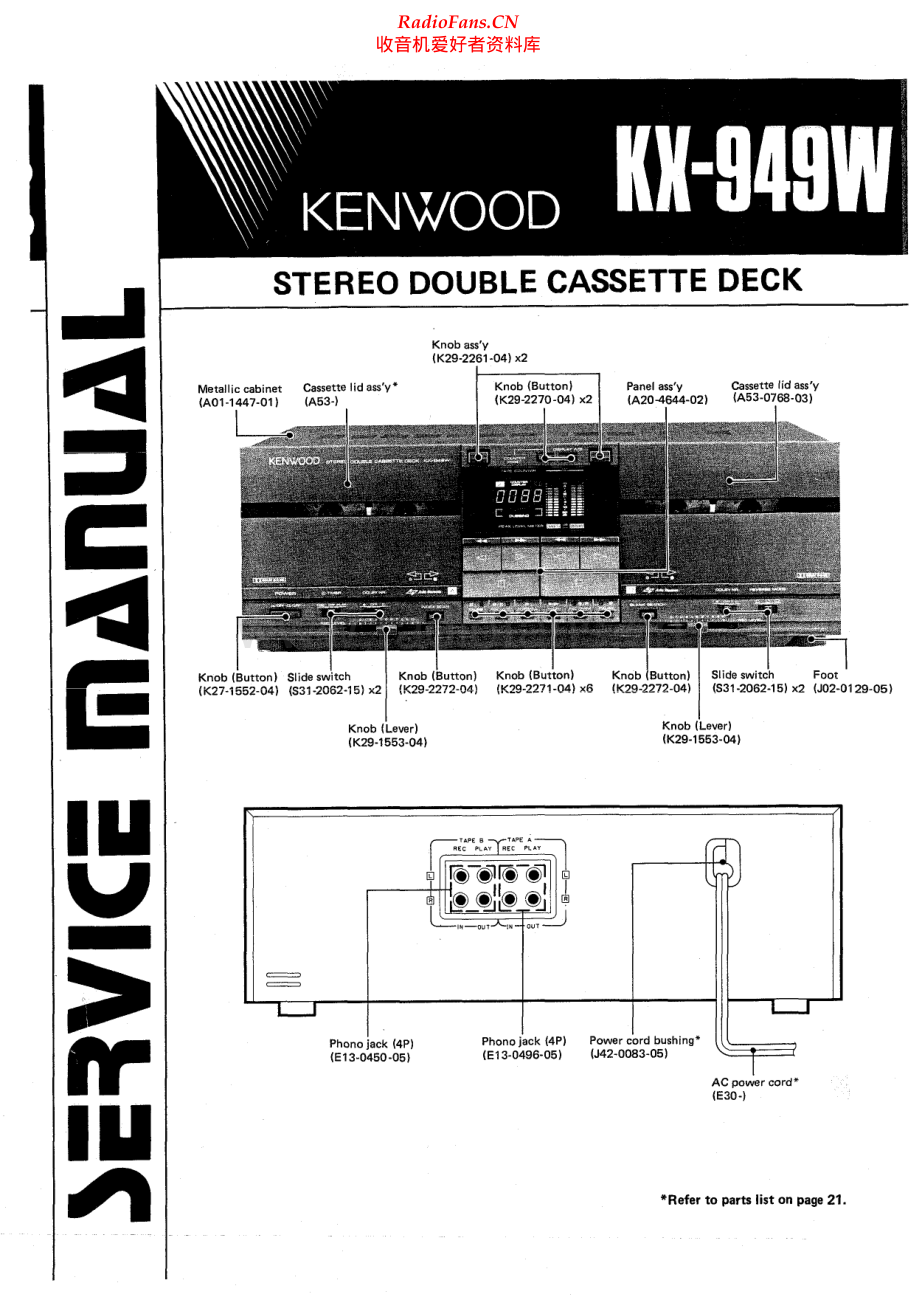 Kenwood-KX949W-tape-sm 维修电路原理图.pdf_第1页