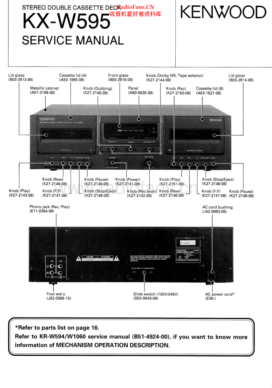Kenwood-KXW595-tape-sm 维修电路原理图.pdf_第1页