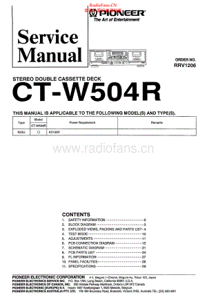 Pioneer-CTW504R-tape-sm 维修电路原理图.pdf