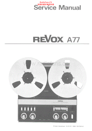 Revox-A77-tape-sm10 维修电路原理图.pdf