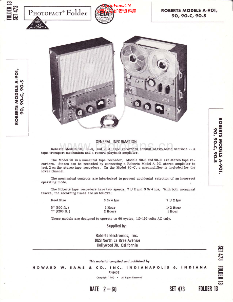 Roberts-90-tape-sm 维修电路原理图.pdf_第1页