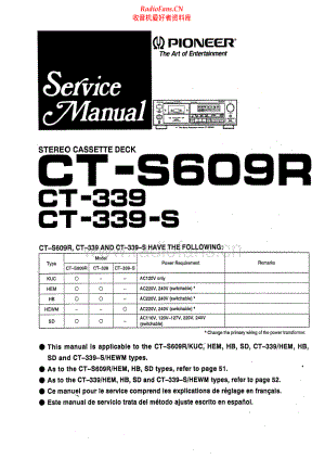 Pioneer-CT339S-tape-sm 维修电路原理图.pdf