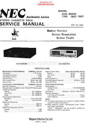 NEC-AUK9000E-tape-sm 维修电路原理图.pdf