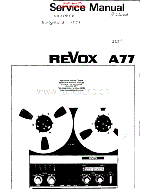 Revox-A77-tape-sm2 维修电路原理图.pdf