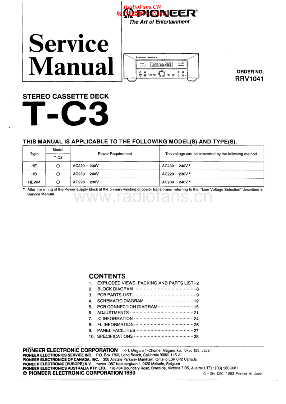 Pioneer-TC3-tape-sm 维修电路原理图.pdf_第1页