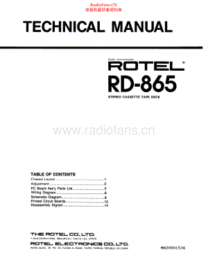 Rotel-RD865-tape-sm 维修电路原理图.pdf