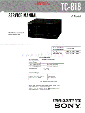 Sony-TC818-tape-sm 维修电路原理图.pdf