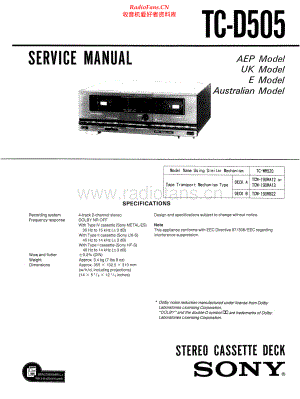 Sony-TCD505-tape-sm 维修电路原理图.pdf
