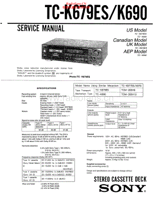 Sony-TCK690-tape-sm 维修电路原理图.pdf