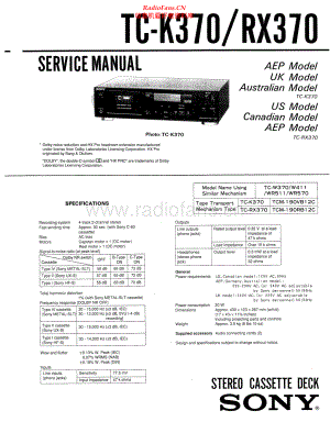Sony-TCK370-tape-sm 维修电路原理图.pdf