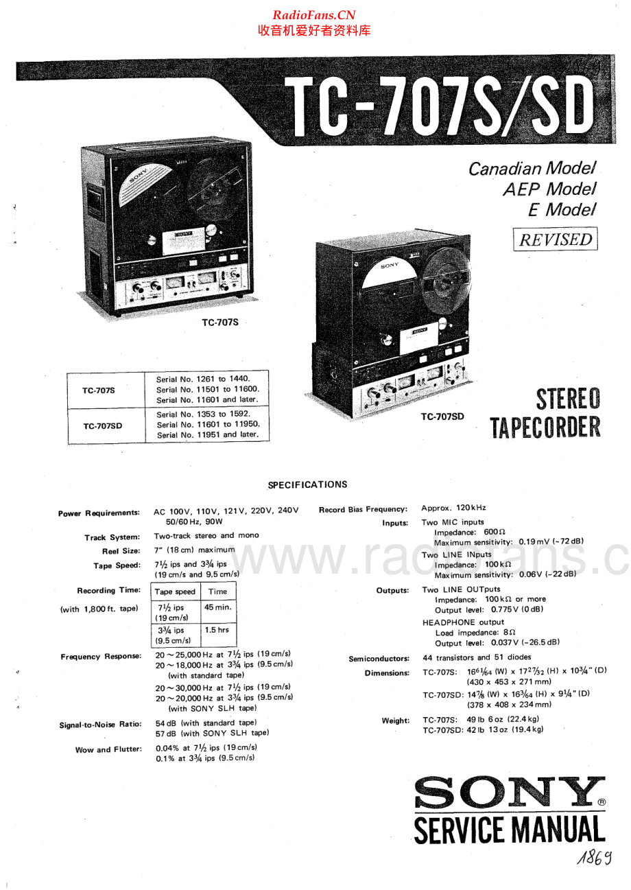 Sony-TC707S-tape-sm 维修电路原理图.pdf_第1页