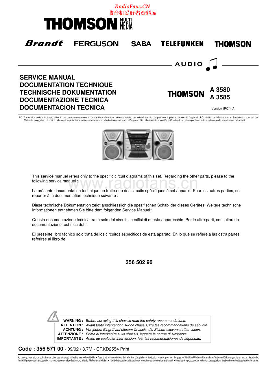 Thomson-A3580-cs-sm 维修电路原理图.pdf_第1页