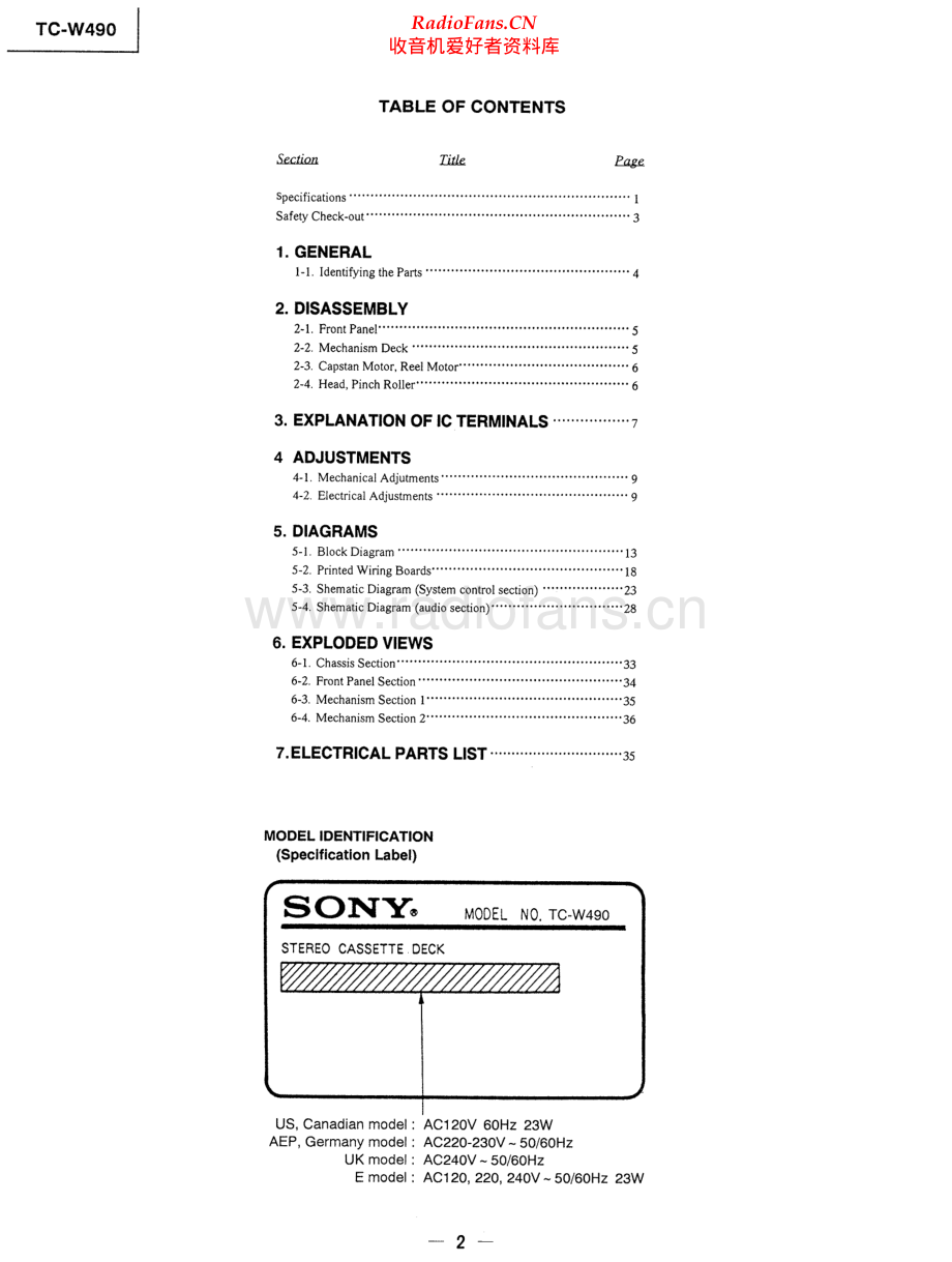 Sony-TCW490-tape-sm 维修电路原理图.pdf_第2页